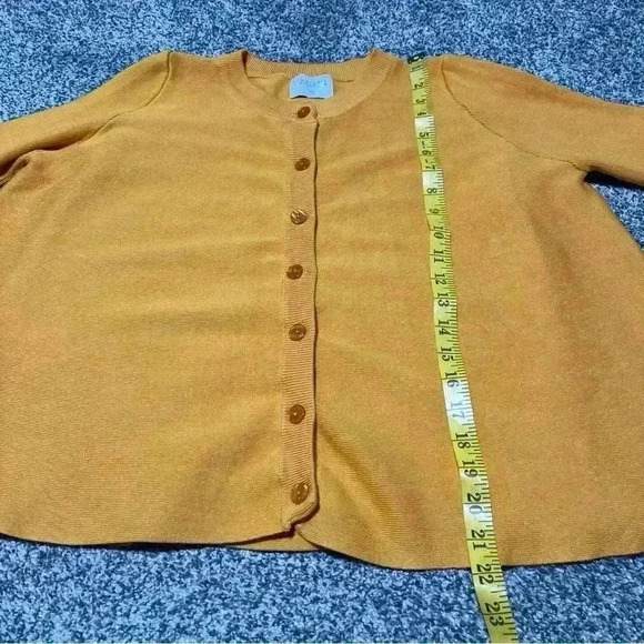 Compania Fantastica Women Yellow Cardigan Sweater Size Small - Picture 2 of 16